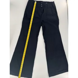 Anthropologie Maeve The Naomi Pants Sz 12 Black High Rise Wide Leg Utility thumbnail 6