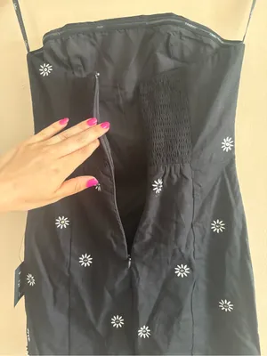 Lulus Carlijn Black Embroidered Paillette Sequin Strapless Mini Dress Size XS thumbnail 10