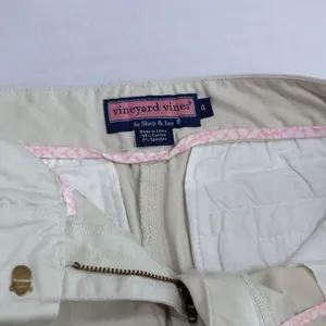Vineyard Vines Chino Shorts Womens 4 Khaki Tan Low Rise Cotton Stretch Preppy 3" thumbnail 3