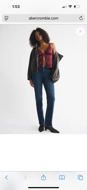 Abercrombie And Fitch Curve Love Ultra High Rise 90s Straight Jean thumbnail 2