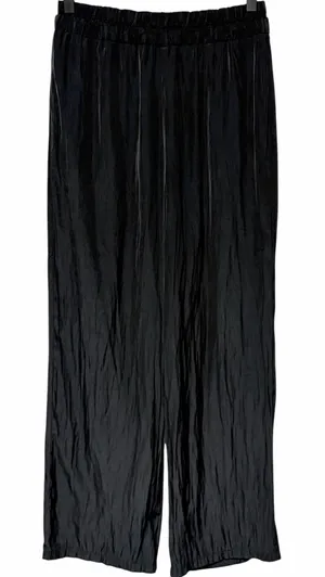 Aritzia Babaton Plisse Crinkled Satin Pull-On Pants Black Size Small thumbnail 1