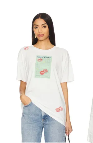 Daydreamer Guest Check Tee Short Sleeve White Shirt Oversized Medium NEW thumbnail 1