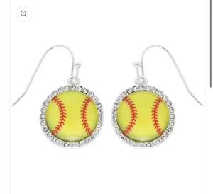 Gameday Softball Dangle Earrings Yellow thumbnail 2