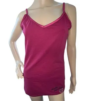 Harley Davidson Maroon Camisole With Embroidered Logo And Rhinestones thumbnail 1