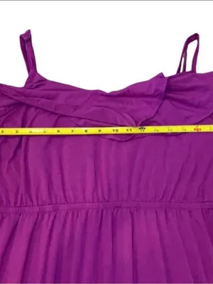 Pure Energy Purple Spaghetti Strap Ruffle Maxi Dress thumbnail 7