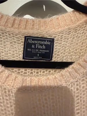 Abercrombie & Fitch Pale Pink Open-Knit Crewneck Sweater thumbnail 3