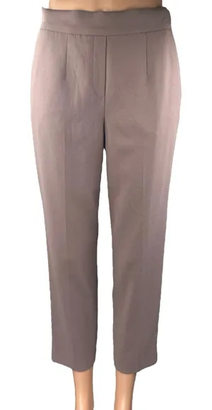 Aritzia Babaton Purple High Rise Pleated Tapered Cropped Trousers Pants Size 4 thumbnail 1
