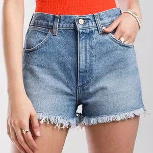 Wrangler Festival Denim Jeans Shorts Sz 26 High Rise‎ Cutoffs Blue raw hem thumbnail 1