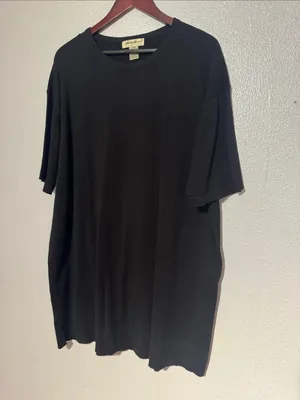 Vintage Eddie Bauer Solid Black Crewneck T-Shirt Womens XL Tall Gorpcore Tee thumbnail 2