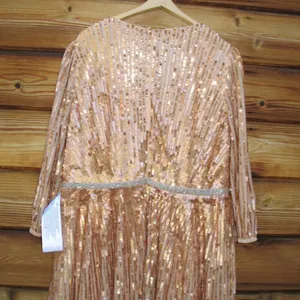 Mac Duggal 5509 SEQUINED WRAP OVER 3/4 SLEEVE GOWN thumbnail 12