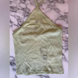 NWT! Madewell Supima® Rib Halter‎ Tank Top Lt Green Sz M - Damaged with Patches thumbnail 7
