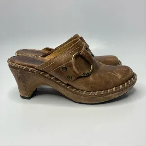 Vintage Frye‎ Charlotte ring leather mules clogs size 7 thumbnail 2