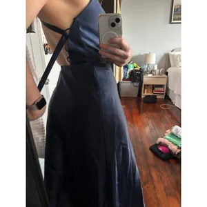 Women's Navy Blue Halter Neck Maxi Dress thumbnail 5