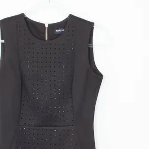 Karl Lagerfeld Black Embellished‎ Sleeveless Midi Sheath Dress Size 4 thumbnail 2