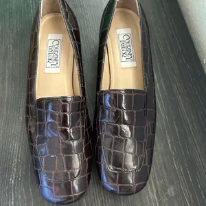 Loafers Croc-Embossed PatentLeather Loafers in Dark Brown by Courtney Taylor 6 M thumbnail 3
