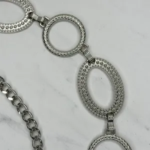 Chunky Studded Silver Tone Chain Belt One Size (OS) ✨ thumbnail 5