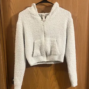 Skims Cozy Teddy Knit Bone‎ Zip-Up Hoodie XXS/XS thumbnail 2