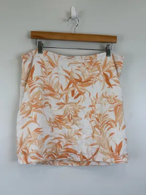 Abercrombie & Fitch Women's Large Linen Blend Tropical Palm Print Mini Skirt thumbnail 2
