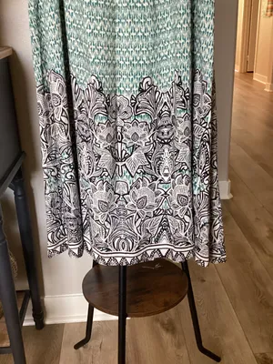 Angie Mint and Black Patterned Maxi Skirt thumbnail 2