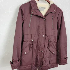 Asos Womens Coat Size 2 Purple Fleece Lined Hooded Drawstring Waist Anorak Coat thumbnail 12