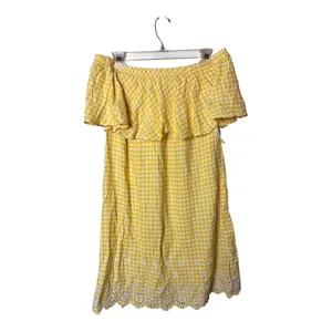Old Navy Yellow and White Gingham Off Shoulder Dress Size Medium New with tag thumbnail 2