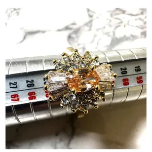 Gold tone rhinestone ring thumbnail 8