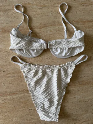 Toasted Coconut Ivory Textured Underwire Top & Bikini Bottom thumbnail 4
