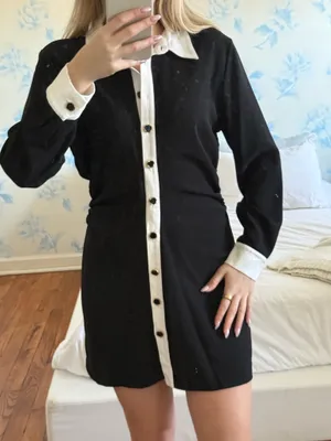 ZARA Dress Mini Black White thumbnail 2