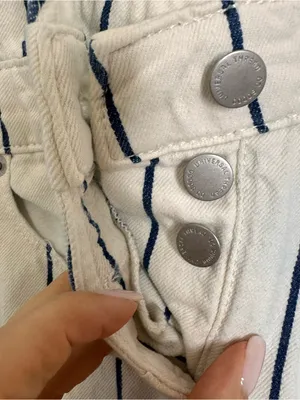 Universal Thread White Overalls with Blue Pinstripes Women’s Size XS (0) thumbnail 16