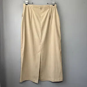 David Brooks Skirt Size 12 Neutral Tan Faux Suede Minimalist Modest Straight thumbnail 4