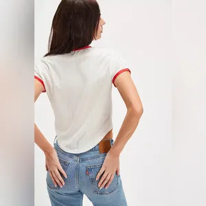 NWT Free People + For Love & Lemons I Love You Heart Baby Tee In White thumbnail 4