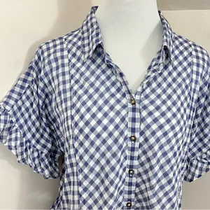 Dylan Gia Ruffles Blue and White Gingham Plaid XS thumbnail 3