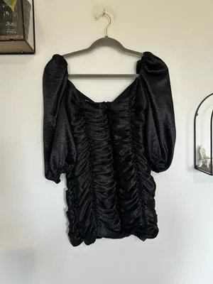 Lucy in the Sky‎ Black Ruched Half Sleeve Bodycon Mini Dress Size Small thumbnail 3