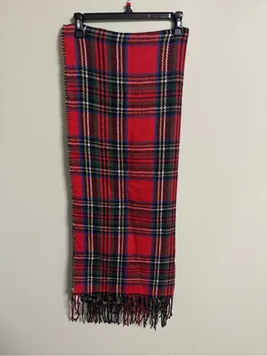 Maurices Blanket Scarf Reversible Red Plaid Cheetah Print New Pashmina Shawl thumbnail 2