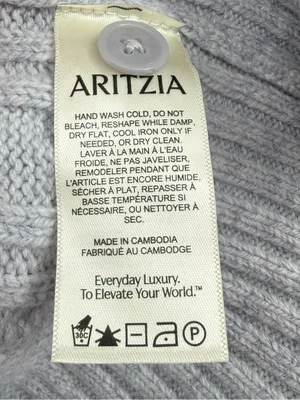 Aritzia Sunday Best Rosebud Polo Sweater S Gray Wool Cable Knit Cropped thumbnail 7