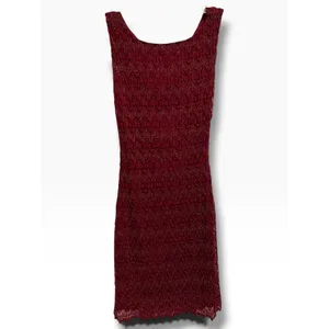 Gossip Y2K Dress M Burgundy Metallic Lace Open Back Mini Cocktail Party Retro thumbnail 2