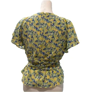 ASTR the Label Floral Cropped Blouse Size XL thumbnail 4