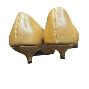 Nine West Ravin Womens 8.5 Beige Leather Pointed Toe Kitten Heel Pumps 26980414 thumbnail 7