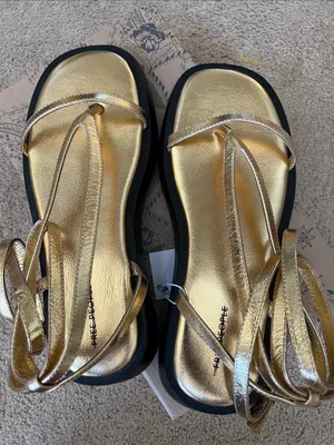 Free People Winnie Wrap Platform Sandal in Gold thumbnail 4