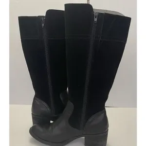 B. O. C. Born Austell Black Suede‎ Leather Tall Riding Boots Zipper Size 6.5 M thumbnail 8