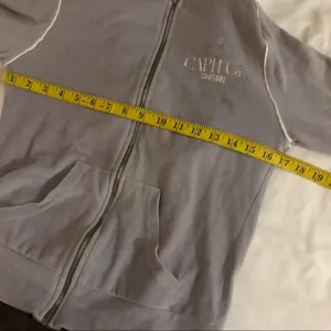Hunger Games The Expedition Capitol Grey Gray Velvet Velour Zip up Hoodie Jacket Long Sleeve-S Measurement in pics thumbnail 5