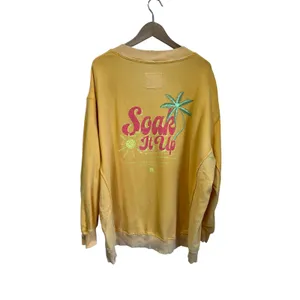 Aerie Oversized V Neck Yellow Soak It Up Tropical Sweatshirt‎ Beachy L thumbnail 2