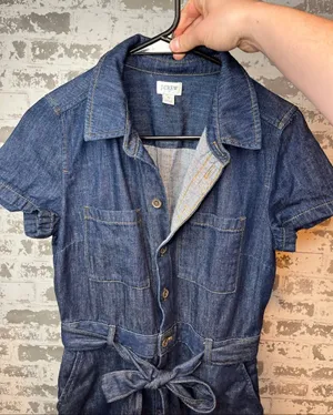 J. Crew | women denim button down dress thumbnail 1