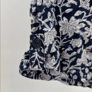pure Jill 100% Linen Navy Floral Women’s Shorts J.Jill summer vacation beach L thumbnail 8