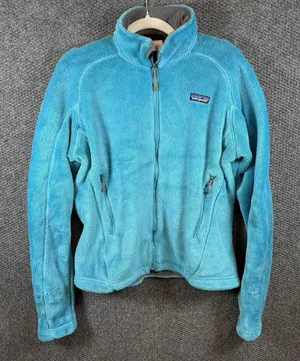 Patagonia R2 Fleece Jacket Womens M Blue Full Zip Regulator Polartec Outdoors thumbnail 1