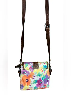 Chaps Pastel Watercolor Canvas Floral Print Crossbody Bag thumbnail 7