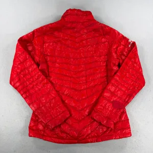 The North Face Thermoball Puffer Jacket Womens Medium Red Full Zip Quilted thumbnail 2