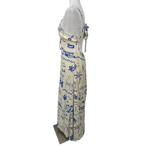 Paper Heart Vino Maxi Dress XL Coastal Resort Summer Wine Beach Cruise Open Back thumbnail 5