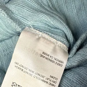 Reformation Sage Green‎ Ribbed V-Neck Button Front Cropped Cardigan Top Medium thumbnail 6