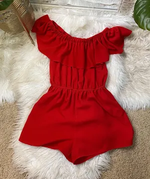 Red Strapless Romper thumbnail 2